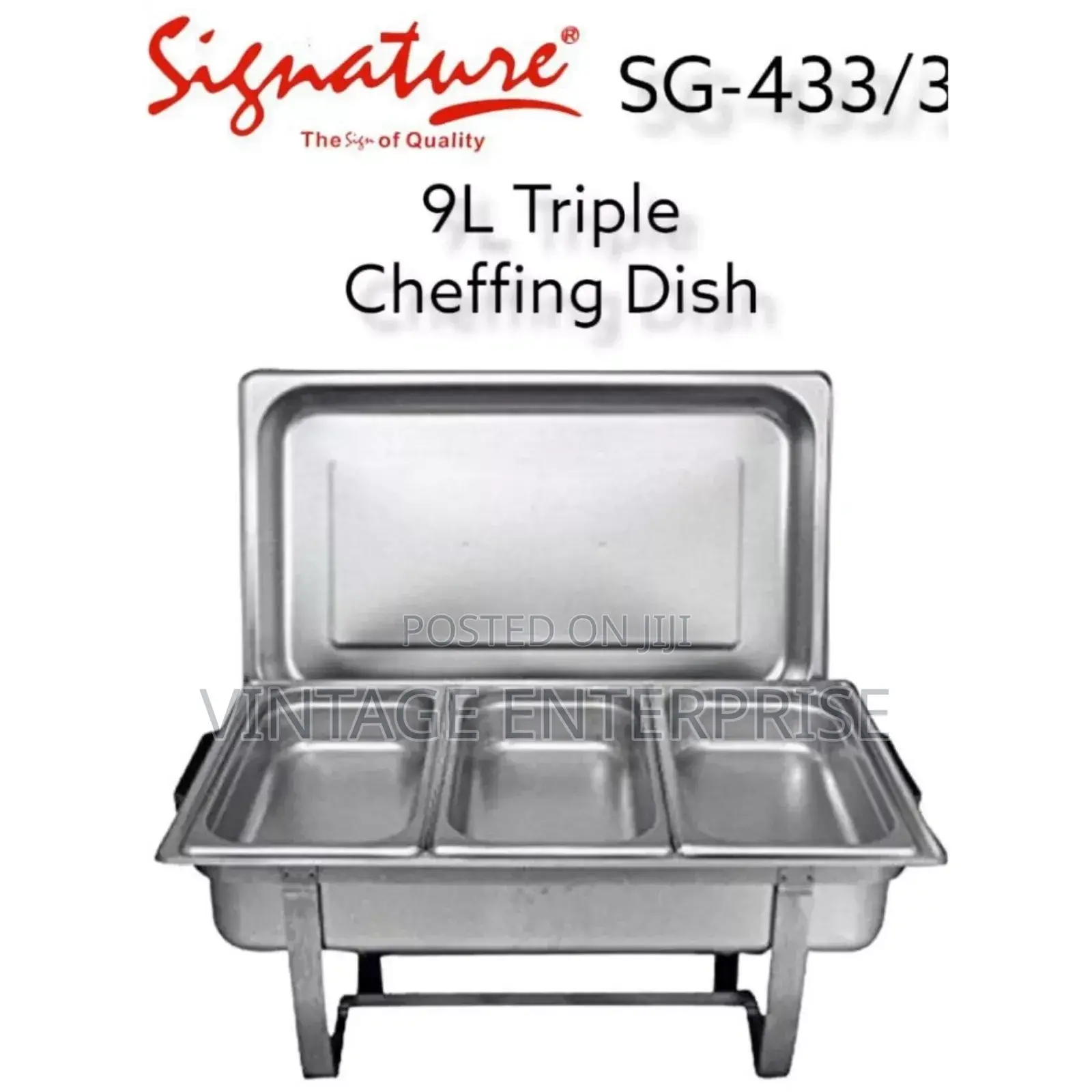 (9litres Cap) Quality Triple Cheffing Dishes 
