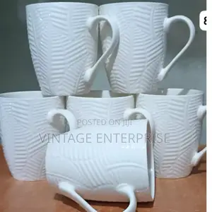 Six Set of Quality White Cups ••√