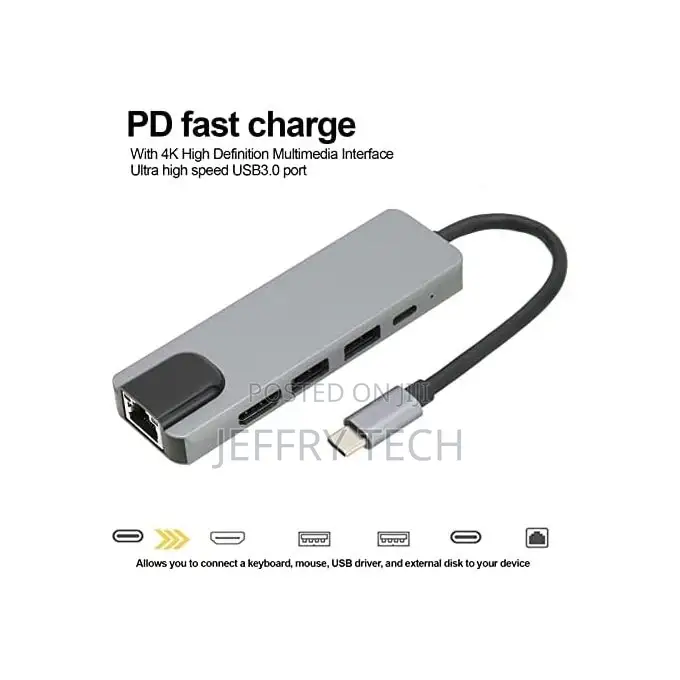 USB-C to HDTV+USB 3.0+PD / USB-C 5 in 1 Adapter