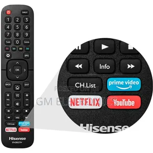Hisense Remote-Chlist,Primevideo,Netflix Youtube Shortcut
