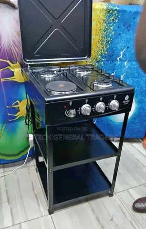 Nunix 3gas+1electric Cooker With Storage Shelves
