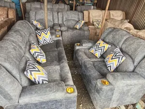 Semi Recliner, 7 Seater Light Grey 