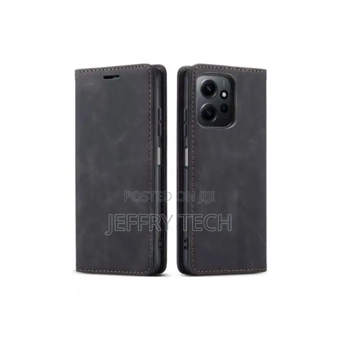 Redmi Note 12 4G Flip Case With 2 Shockproof - Black