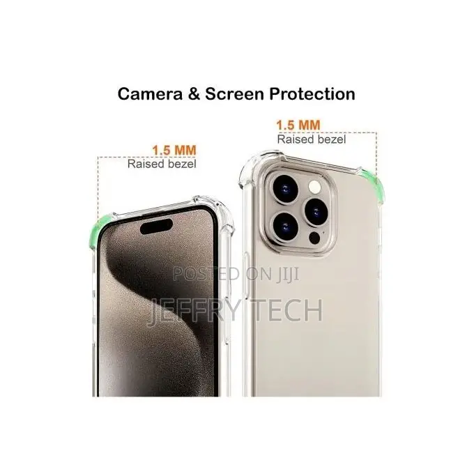 Transparent Case Compatible With iPhone 15 Pro Max + 1 Shock