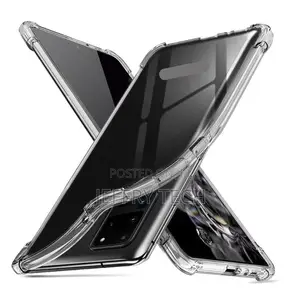 Transparent Galaxy S20 Ultra + 1 Shockproof Case - Black