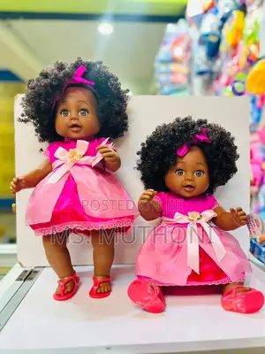 New  Large African Doll With Baby Sound