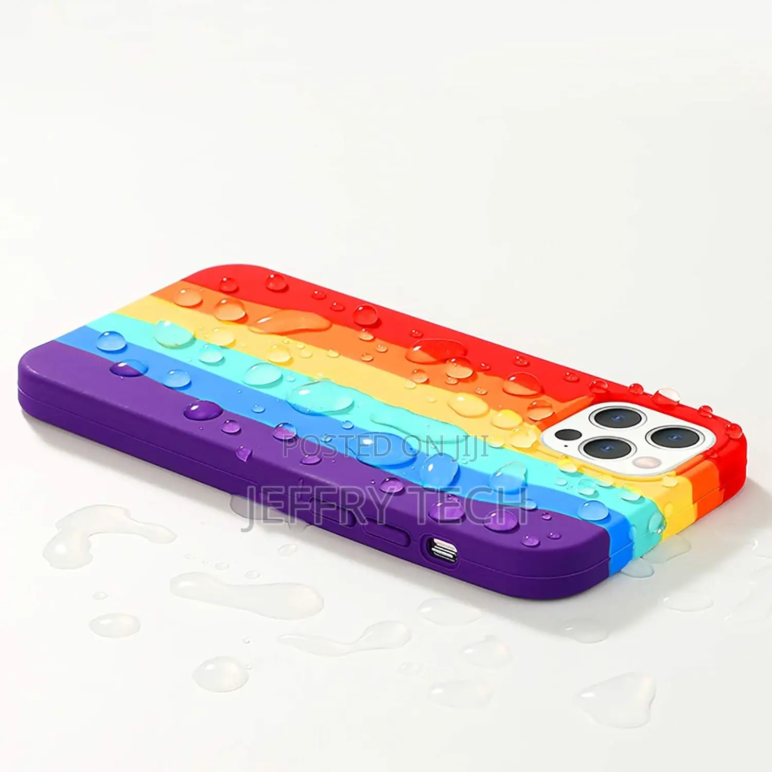 iPhone 13 Personalized Creative Cute Rainbow Stripes Liquid