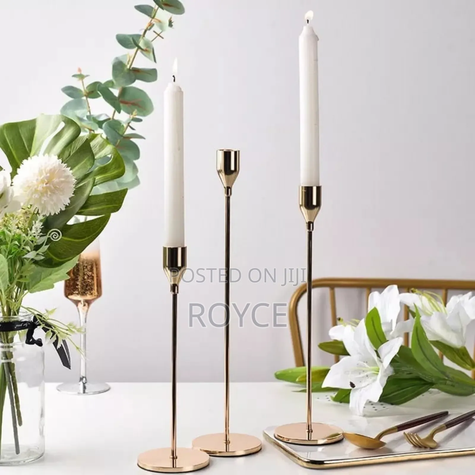 3pcs Metallic Candle Holders