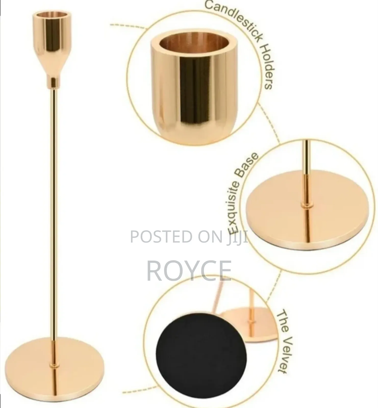 3pcs Metallic Candle Holders
