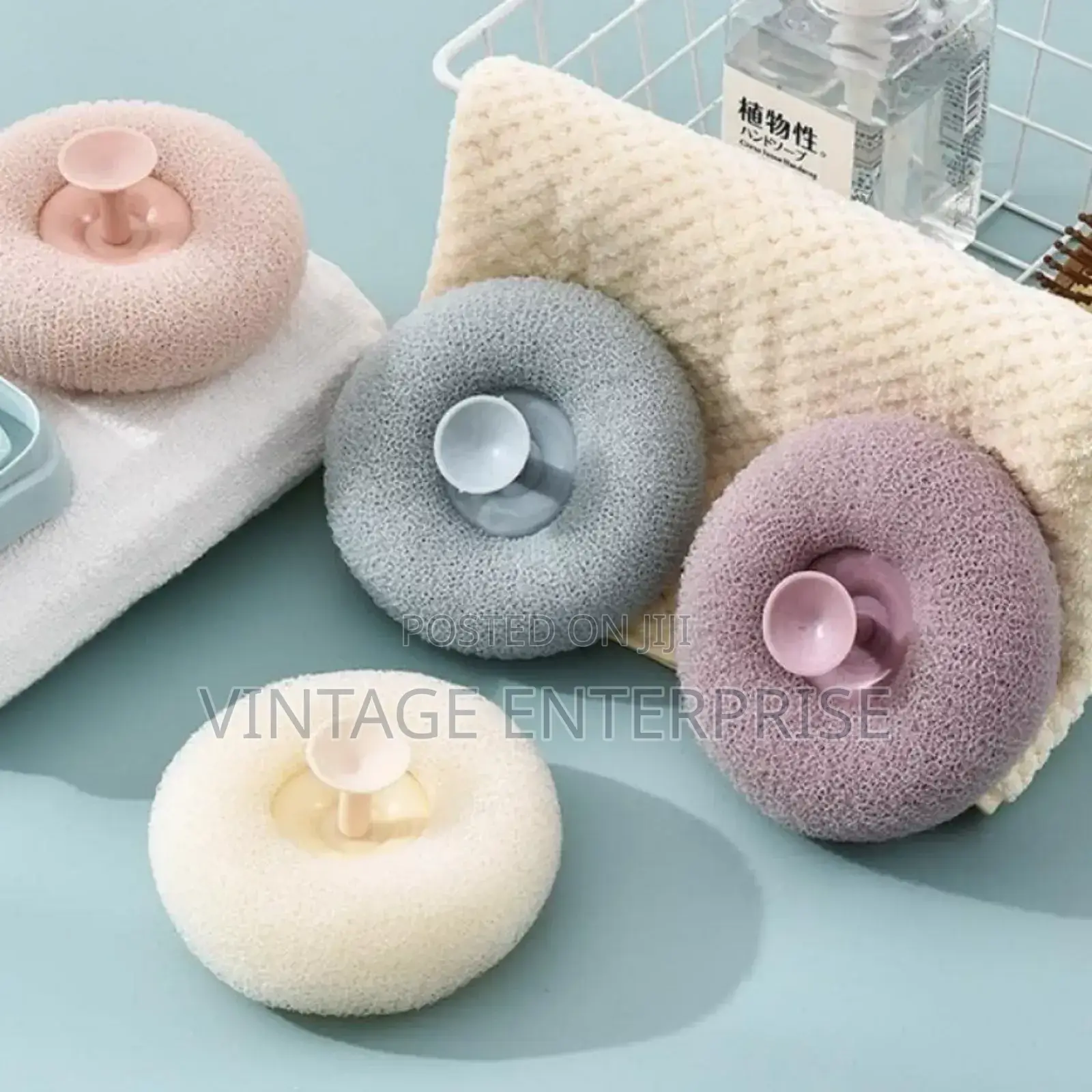 Reusable Exfoliating Loofahs Shower Balls With Sucket