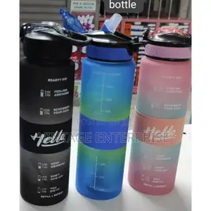 1 LTR Water Bottle With Straw (Fitness Bottle ) .
