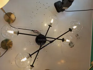 Black 6 Arm Chandalier Lights