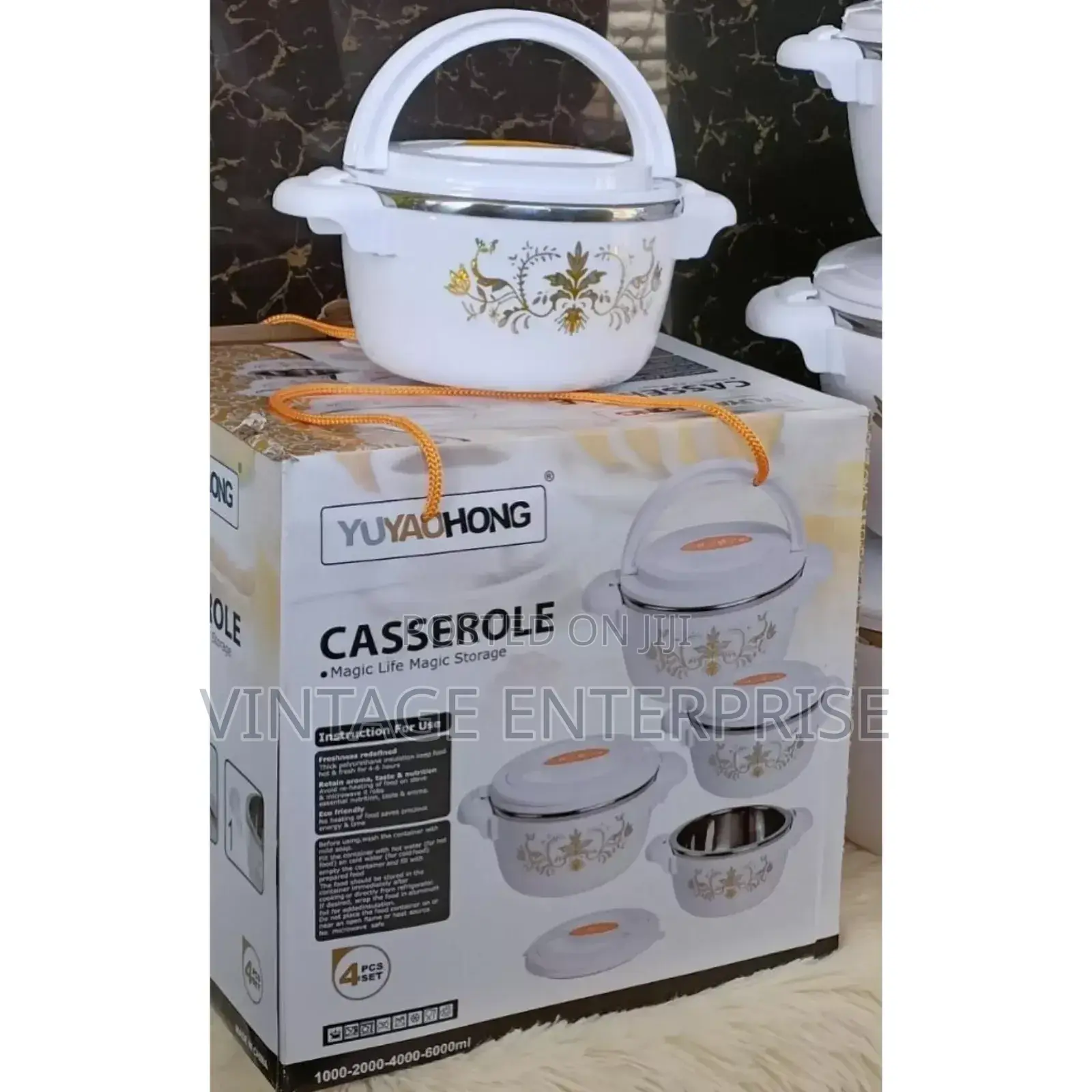 White Casserole Aluminum Hotpots( 4 Sets )