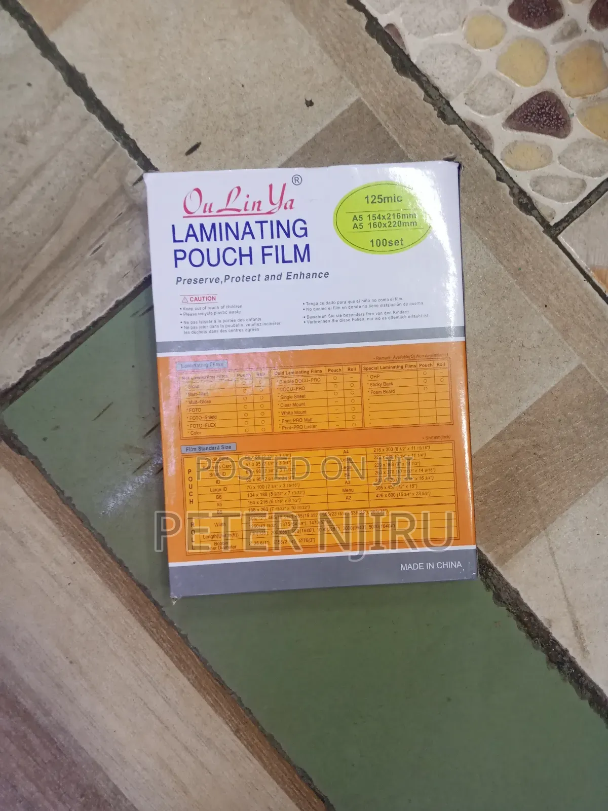 Laminating Pouch Film A5