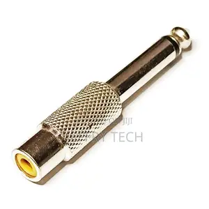 6.3 Mm Mono Plug to Female Rca Jack Audio Adapter Converter