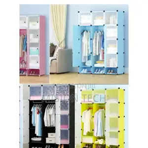 Portable 3-Columns Plastic Wardrobes,"