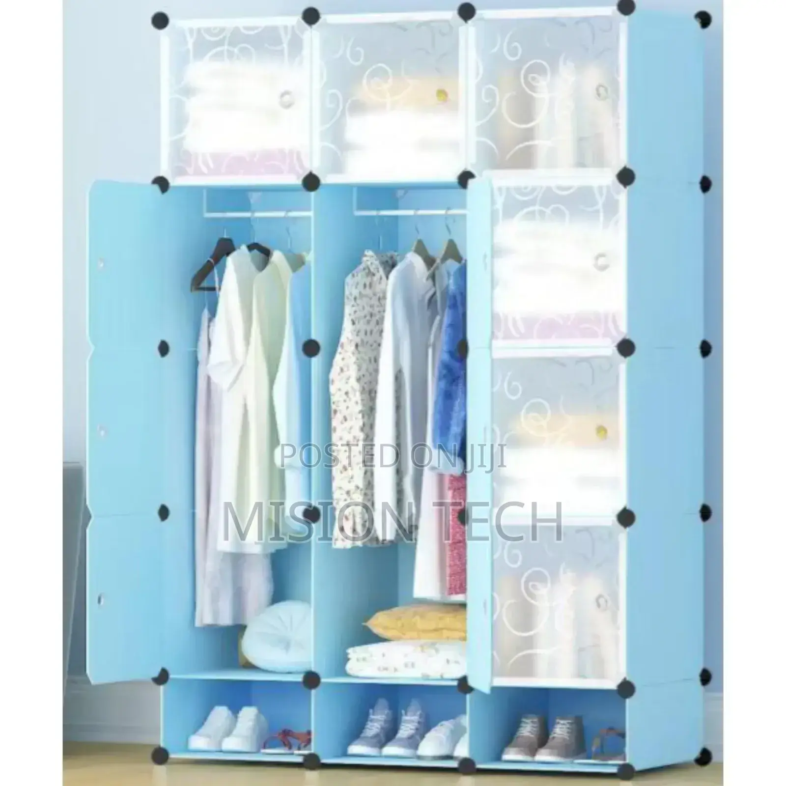 TC Portable 3-Column Plastic Wardrobes Tc )