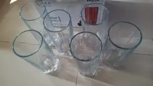 Set of Six Long Diamond Glassware 