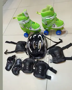 Kids Green Quard Full Set With a Soft Helmet and Guards
