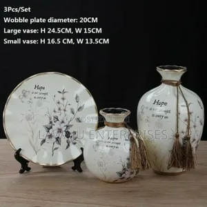 White 3 PCS European Ceramic Flower Vase