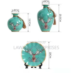 Turquoise 3 PCS European Ceramic Vases