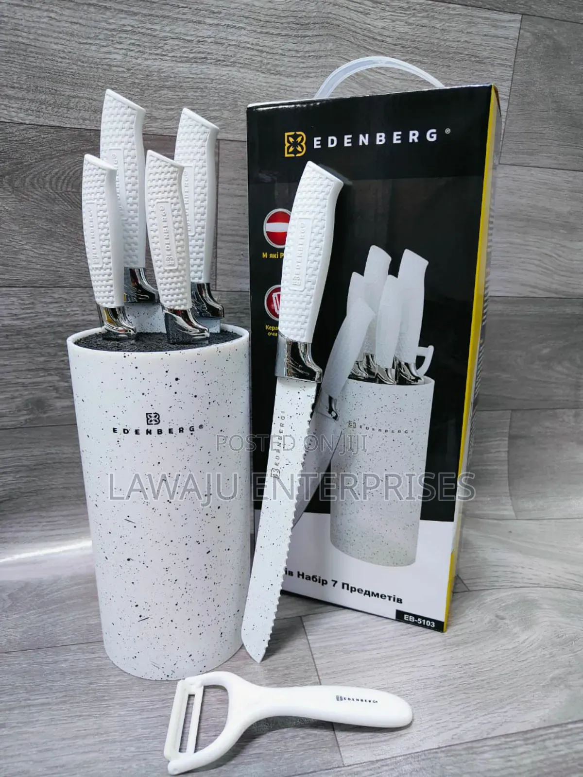 White Edenburg Marble Knife Set