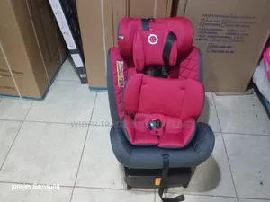Reclining Baby Car Seat Booster With Base - Black/ Red