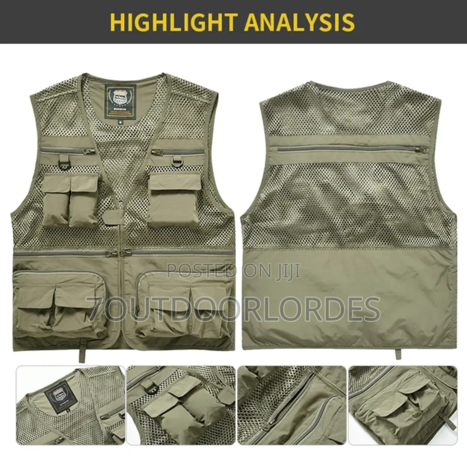 Outdoor Jacket Half Coat Cargo Vests