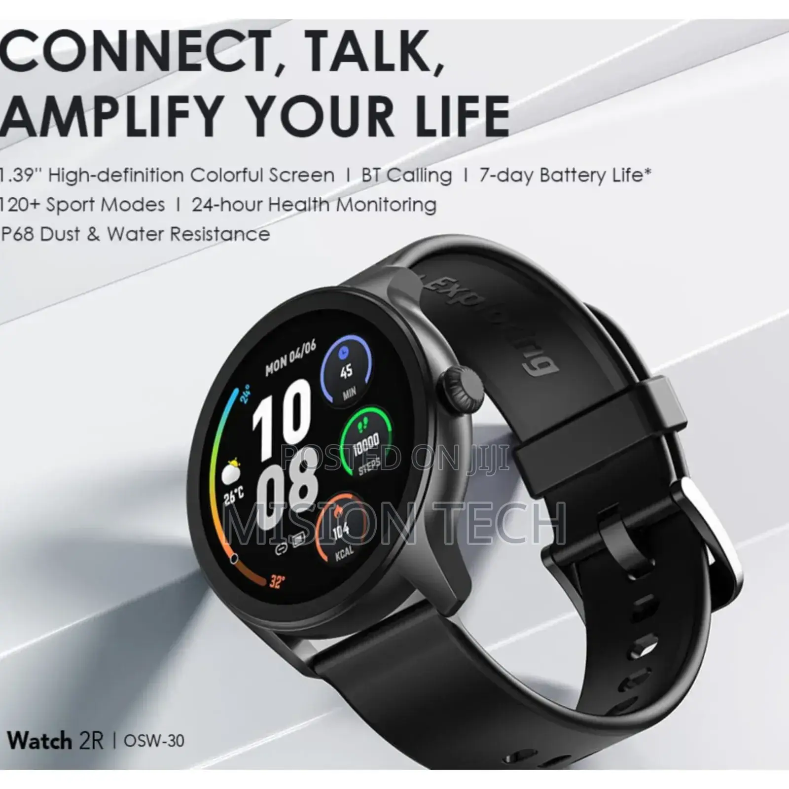*Oraimo Watch 2r IP68 Smart Watch With Bluetooth Call