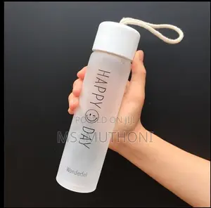 360 Ml Happy Day Glass Water Bottle
