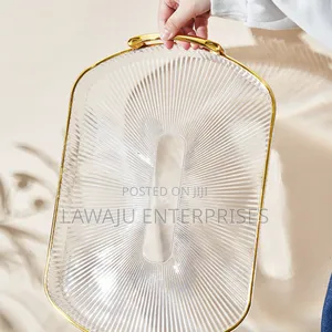 Rectangular Vanity Tray With Gold Handles