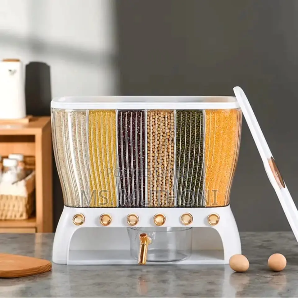 Premium Acrylic Partitioned Rice/Cereal Dispenser