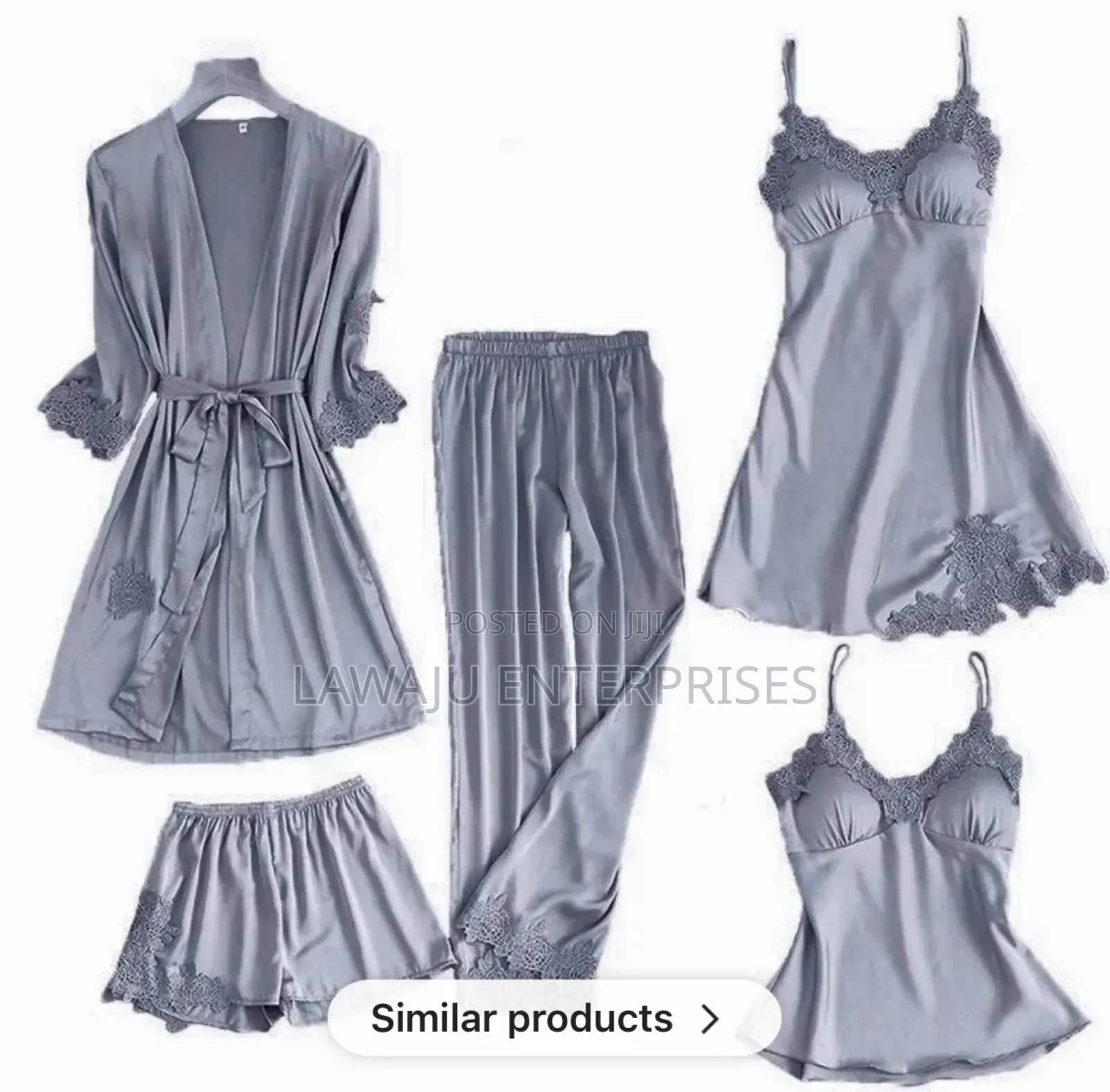 Grey 5pc Pajama Set