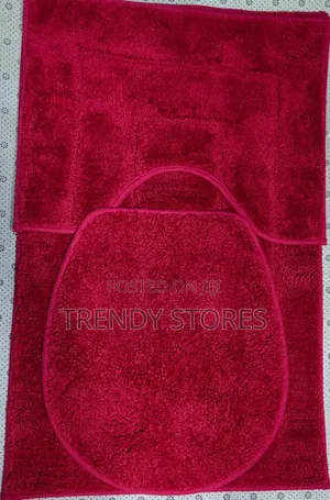 3pc Red Bathroom Mat