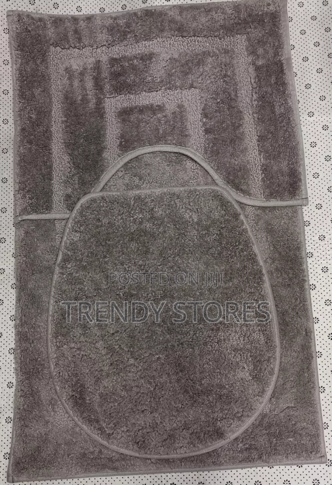 3pc Gray Bathroom Mat