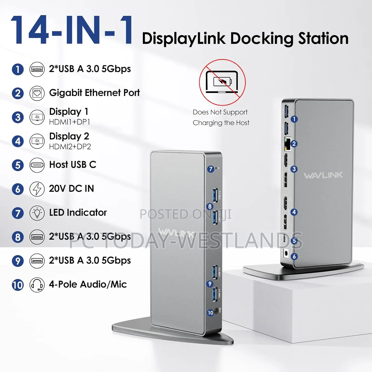 Wavlink USB C Ultrahd Universal Laptop Docking for Mac M1/M2