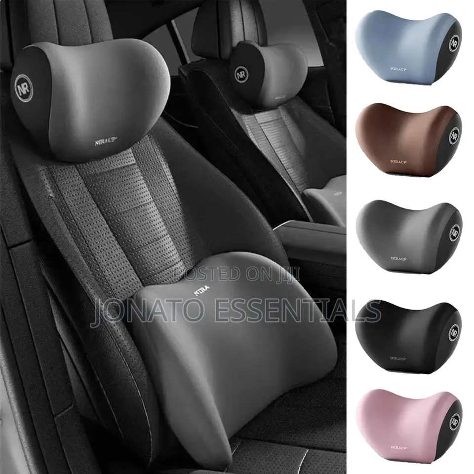 2 Pc Memory Foam Car Headrest Back Lumbar Support