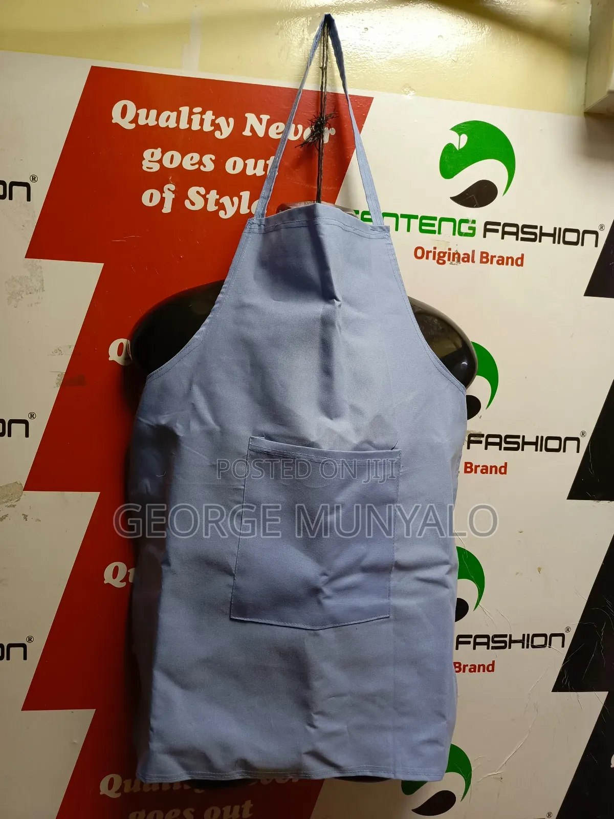 Plain Kitchen Blue Aprons