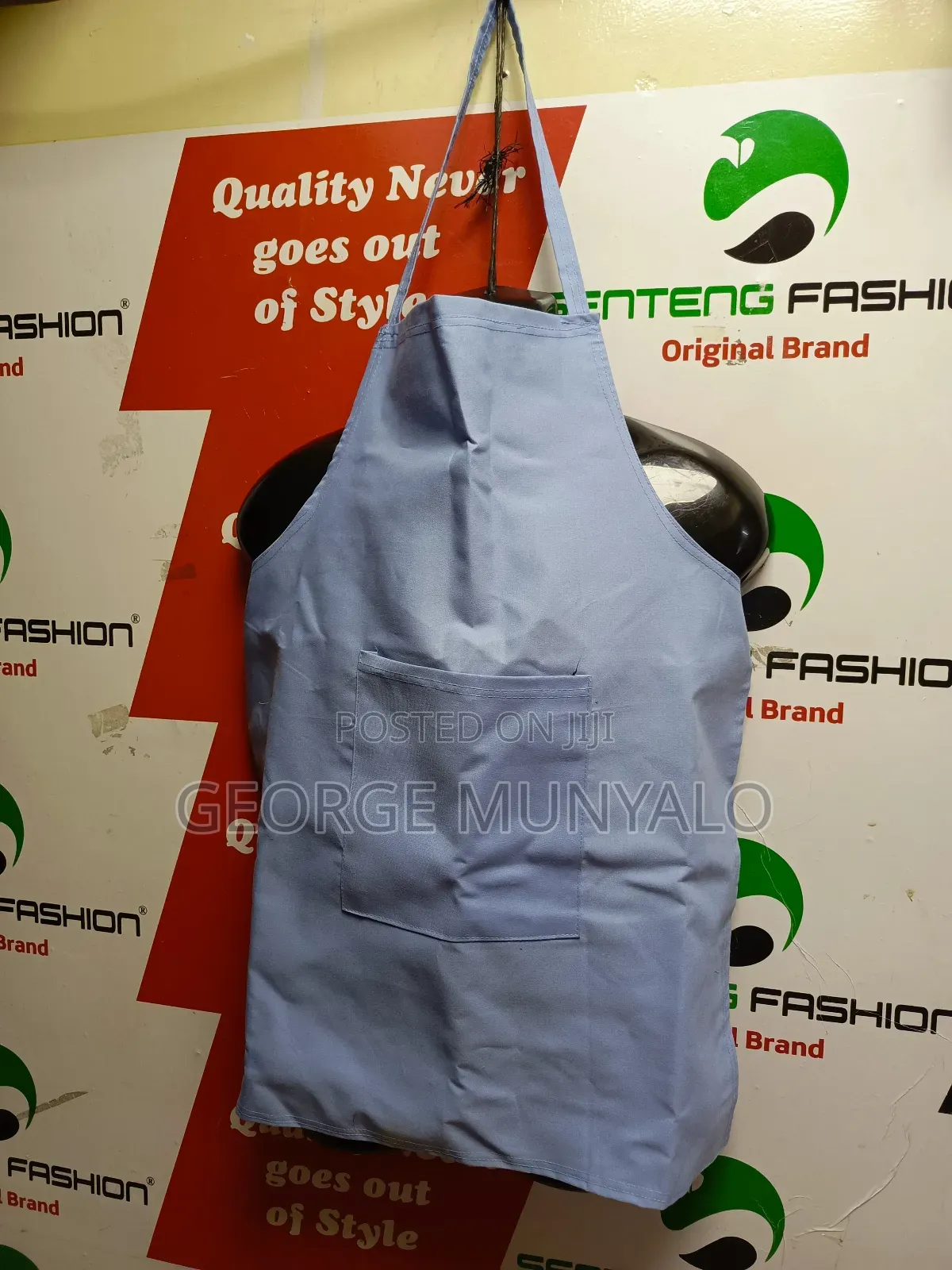 Plain Kitchen Blue Aprons