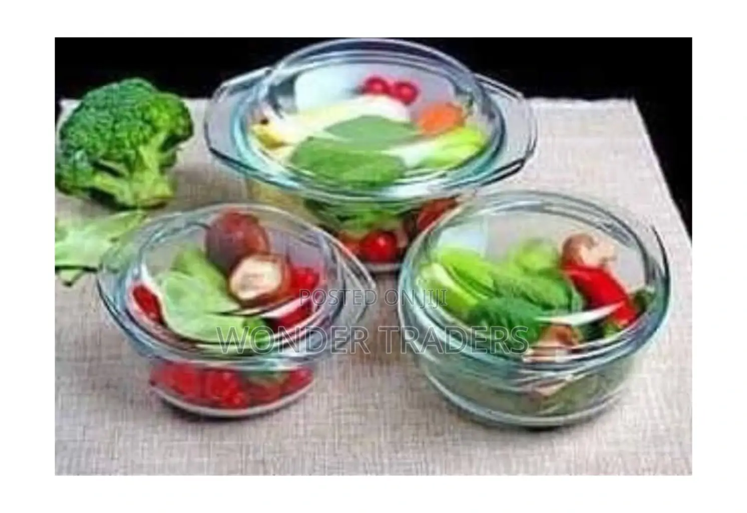 Signature 3 PCS Glass Casserole Set With Lids