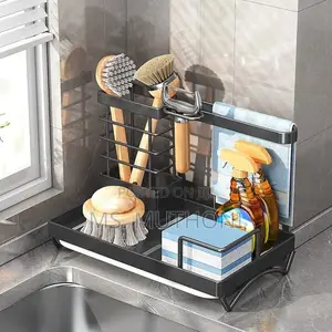 Kitchen Sink Caddy Soap Dish Holder With Draining Tray