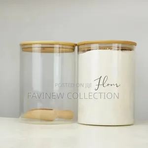 Large Capacity Glass Storage Containers With Bamboo Lids