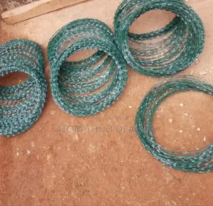 Green Galvanized 10mm 10meters Razor Wire 