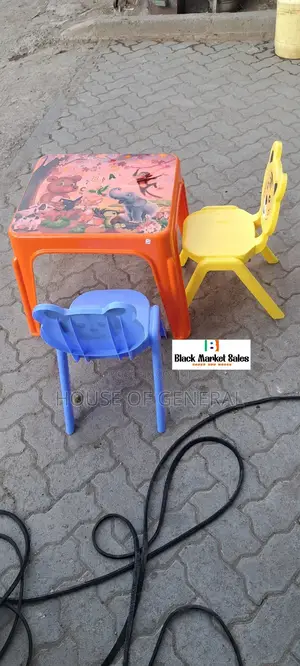 3 Sets Children Plastic Chair and Table