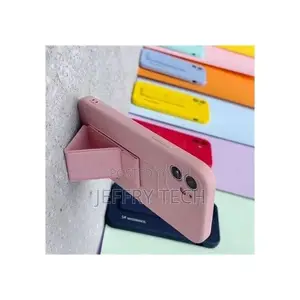 Silicone Case With Stand for iPhone 12 Pro Max - Pink Bow