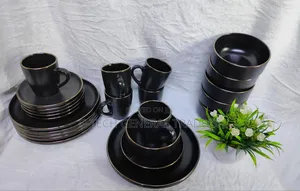 Dinner Set!24pcs Black Dinner Set