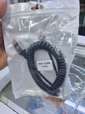 Spiral Spring Flexible Mini Hdmi to Hdmi Cable 2.4M