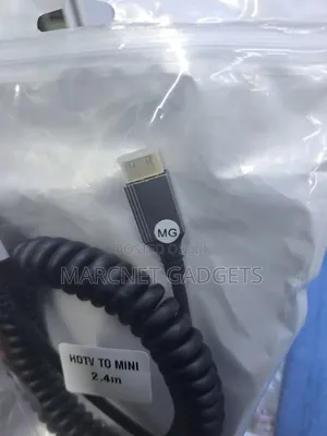 Spiral Spring Flexible Mini Hdmi to Hdmi Cable 2.4M