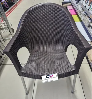 Kenpoly Brown Bamboo Plastic Chair With Metal Tubing Legs