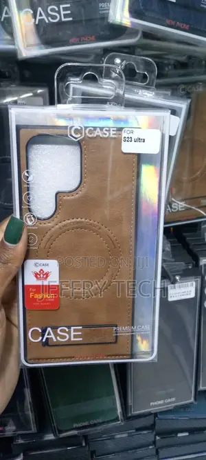 Samsung Galaxy S23 Ultra Leather Case,Magnetic Invisible Sta